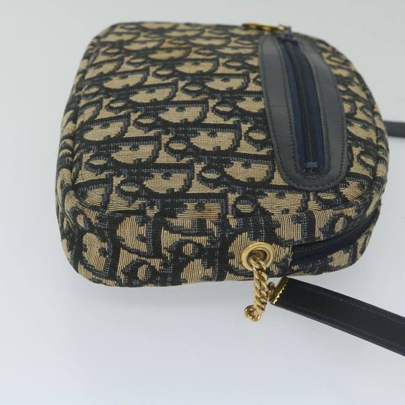 Christian Dior Trotter Canvas Chain Shoulder Bag Navy Auth yk9686 - Picture 3 of 16